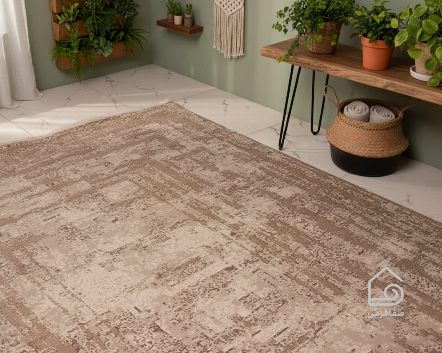 3149-13-1.webp فرش وینتیج 3149 نسکافهای کرم - تصویر 1