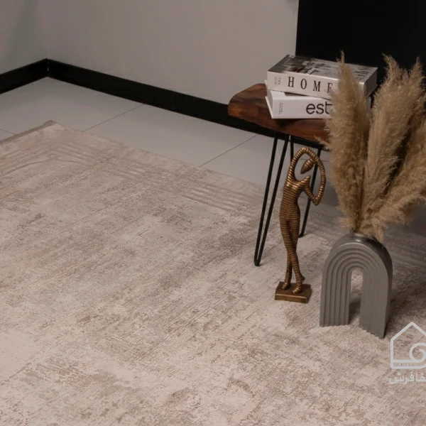 فرش وینتیج 3154 نسکافه‎‌ای کرم