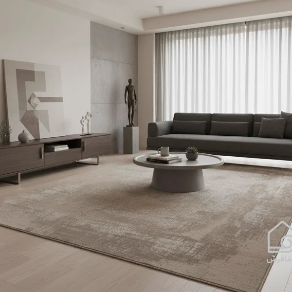 فرش وینتیج 3167 نسکافه‎‌ای کرم