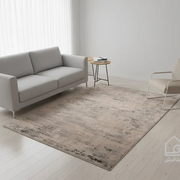 فرش وینتیج 442 طوسی نسکافه‌ای