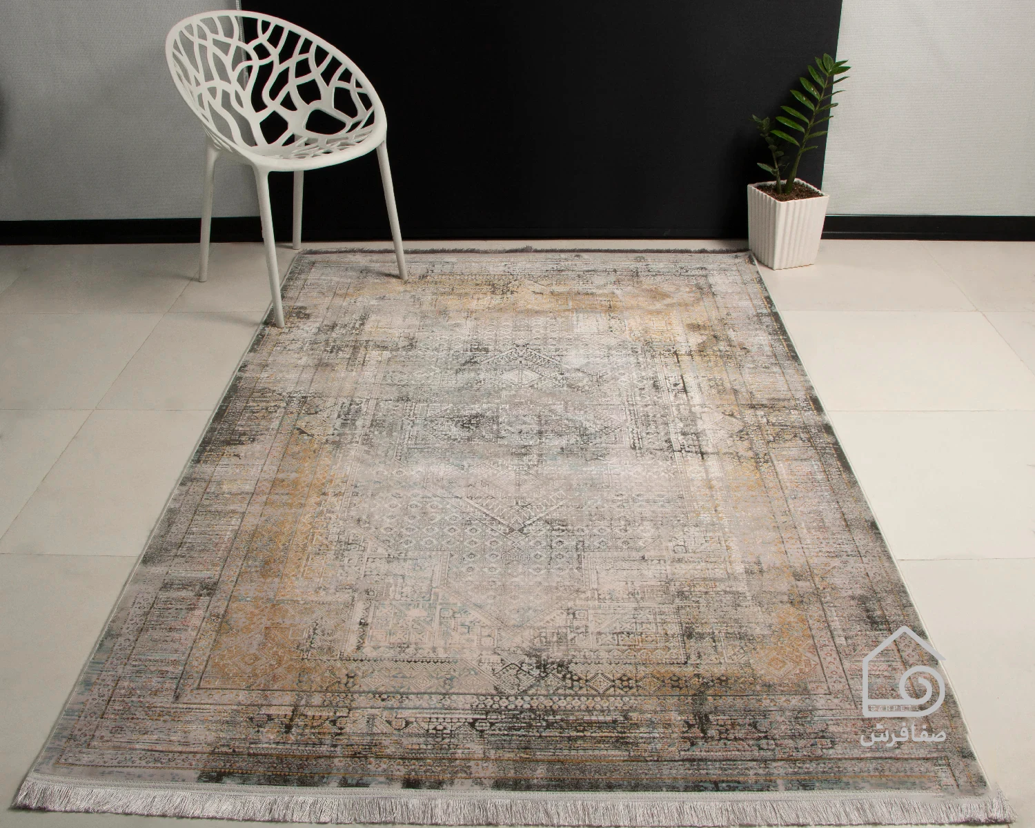 536-11-1.webp فرش وینتیج 536 طوسی آجری - تصویر 1